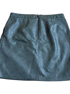 rebels Faux Leather Mini Skirt in Dark Teal